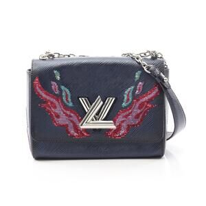Louis Vuitton Twist Shoulder Bag Epi Leather Navy Blue Multicolor